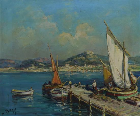 Maurice Barle (French 1903-1961), oil on canvas, Ile de Porquelles, France, signed, 50 x 60cm